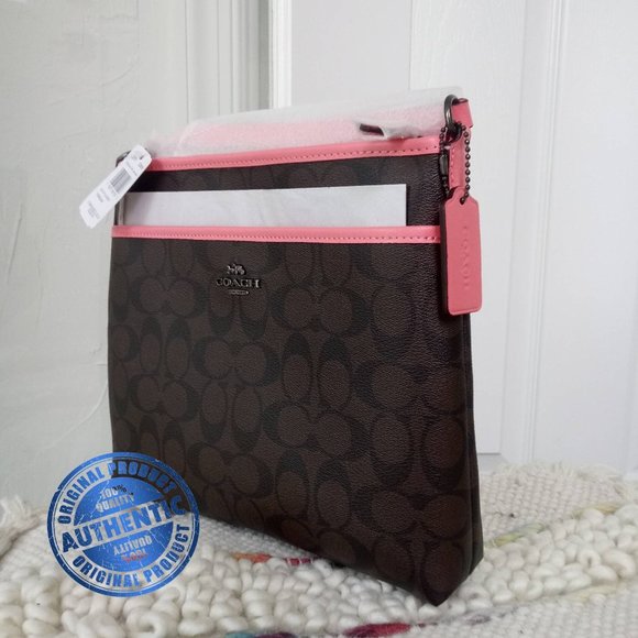 Coach Handbags - COACH File Crossbody Shoulder brown pink purse bag